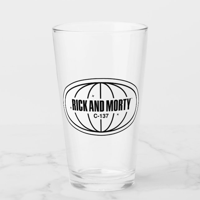 Retro Rick und Morty C-137 Dimension Abzeichen Glas (Vorderseite)