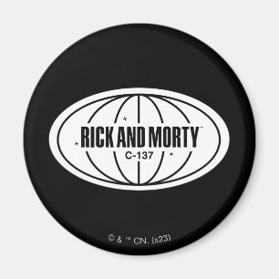 Retro Rick und Morty C-137 Dimension Abzeichen Magnet