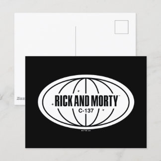 Retro Rick und Morty C-137 Dimension Abzeichen Postkarte