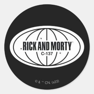 Retro Rick und Morty C-137 Dimension Abzeichen Runder Aufkleber