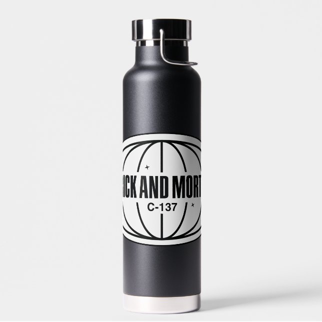 Retro Rick und Morty C-137 Dimension Abzeichen Trinkflasche (Links)