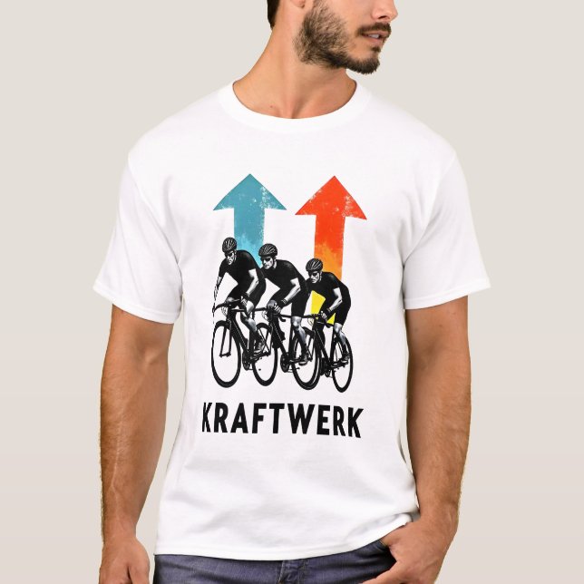 Retro Ride Revolution: Kraftwerk Cycling Crew T-Sh T-Shirt (Vorderseite)