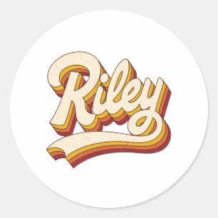 Retro Riley Name 70er Jahre Vintage-Design Runder Aufkleber