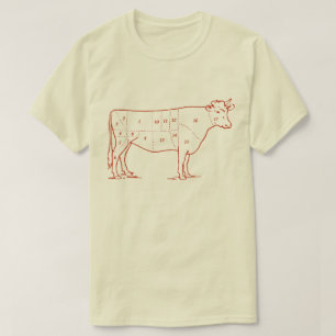 Retro Rindfleisch-Schnitte T-Shirt