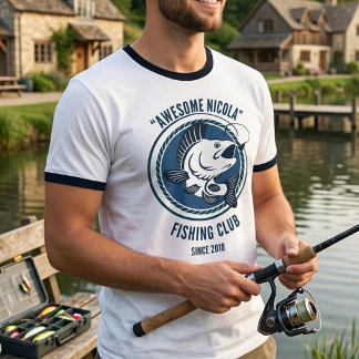 Retro-Ringer-T-Shirt mit Gründungsjahr des Angelve T-Shirt