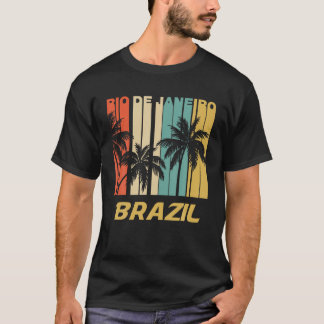 Retro Rio de Janeiro Brasilien Palm Trees Vacation T-Shirt