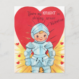 Retro-Ritter Valentinstag Feiertagspostkarte
