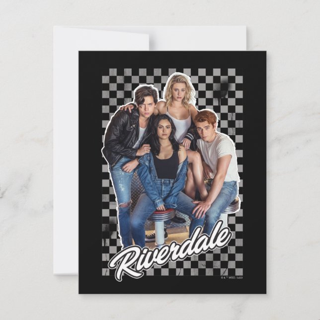Retro Riverdale Group Graphic Mitteilungskarte (Vorderseite)