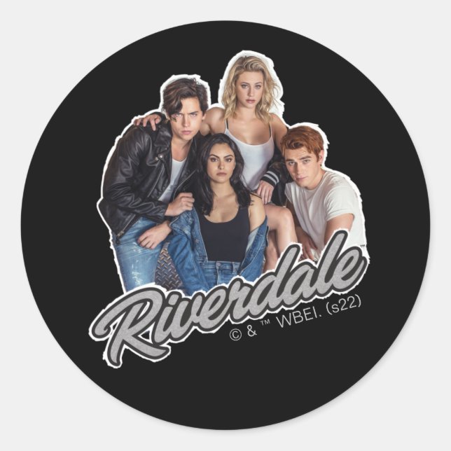Retro Riverdale Group Graphic Runder Aufkleber (Vorderseite)