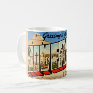 Retro Riverside California Grußveranstaltung Tasse