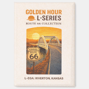 Retro Riverton Kansas Route 66 Regenbogenbrücke Magnet