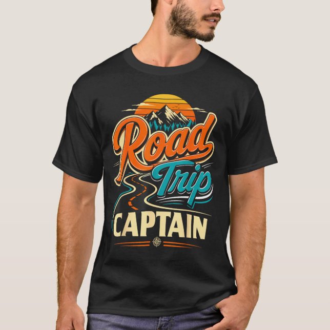 Retro-Road-Trip-Kapitäns-Abenteuer  T-Shirt (Vorderseite)