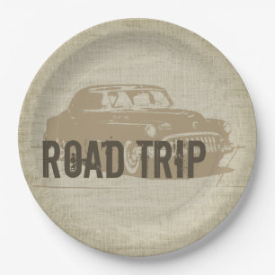 Retro Road Trip Pappteller