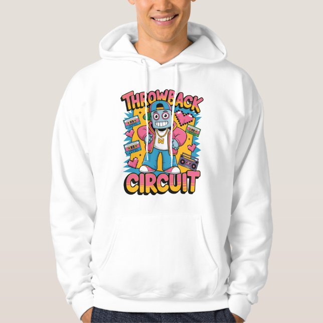 Retro Robot 90er-Jahre Hip Hop Design - Fun Cartoo Hoodie (Vorderseite)