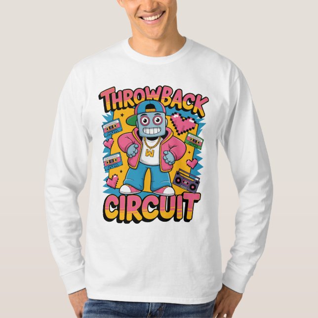 Retro Robot 90er-Jahre Hip Hop Design - Fun Cartoo T-Shirt (Vorderseite)