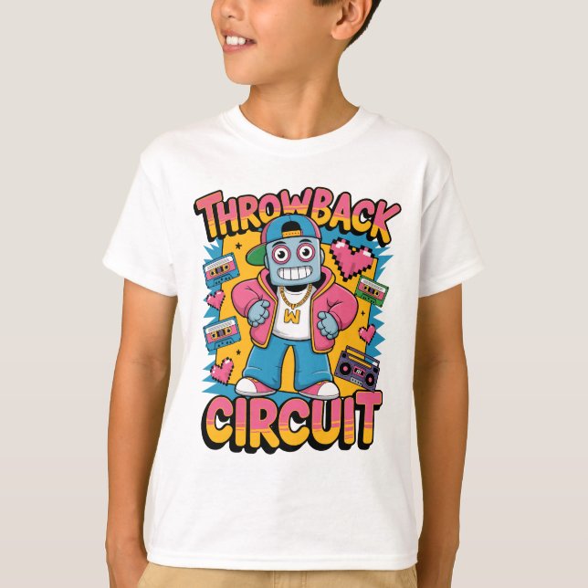 Retro Robot 90er-Jahre Hip Hop Design - Fun Cartoo T-Shirt (Vorderseite)