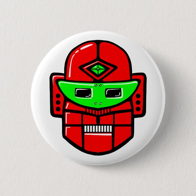 Retro Robot Head Button (Vorderseite)