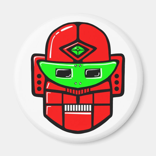Retro Robot Head Magnet (Vorne)