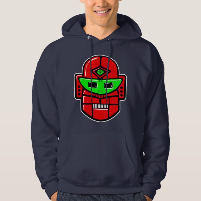 Retro Robot Head - Maßgeschneidert Hoodie (Vorderseite)