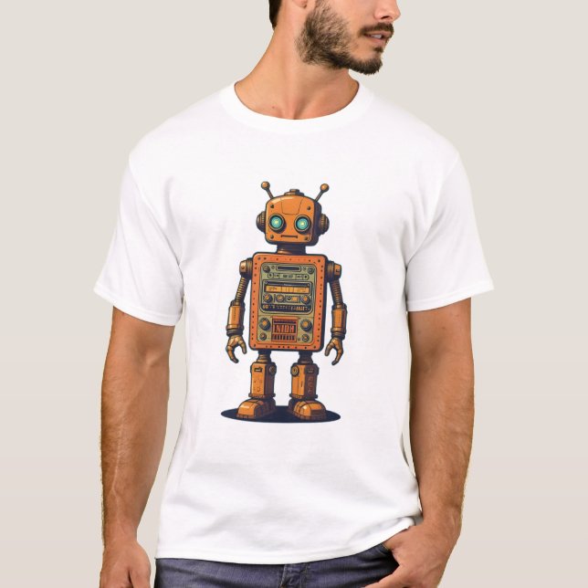 Retro Robot-Logo T-Shirt (Vorderseite)