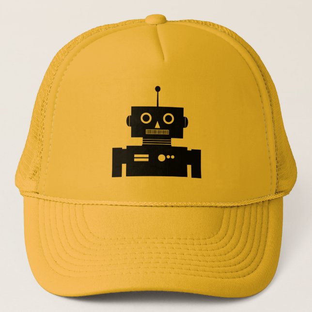 Retro Robot Shape Hat Truckerkappe (Vorderseite)