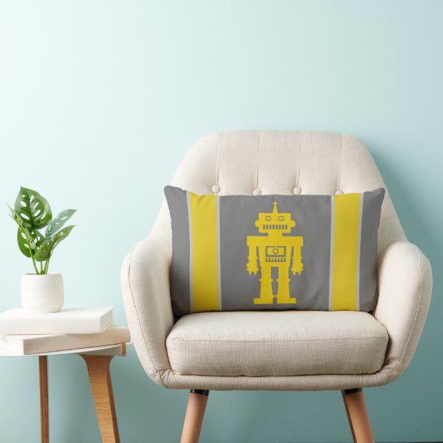 Retro Robot Throw Kissen (Stuhl )