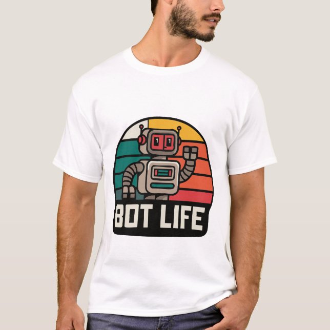 Retro Robot: Vintage Futuristic T-Shirt (Vorderseite)