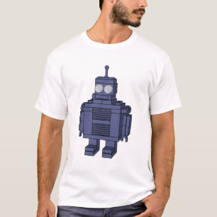 Retro Roboter - Blau T-Shirt
