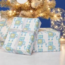 Retro Roboter Geschenkpapier