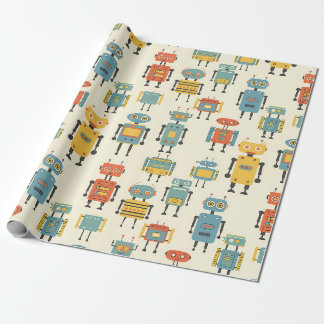 Retro-Roboter-Geschenkpapier Geschenkpapier