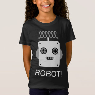 Retro-Roboter-Gesicht mit spielerischer Antenne T-Shirt