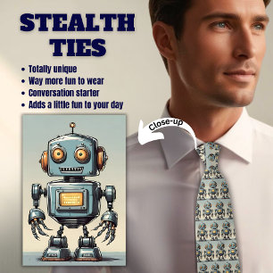Retro-Roboter-Grau-Schleichhals-Binde Krawatte