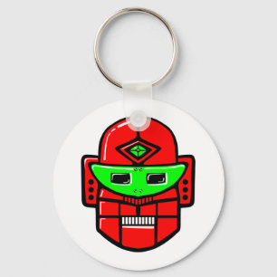 Retro Roboter Kopf Schlüsselanhänger