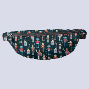 Retro-Roboter-Muster Bauchtasche