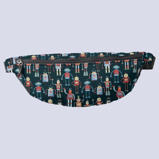 Retro-Roboter-Muster Bauchtasche (Retro robot fun fanny pack)