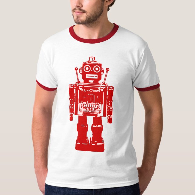 Retro-Roboter T-Shirt (Vorderseite)