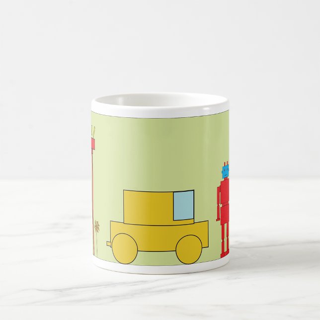 Retro-Roboter und -Autos Kaffeetasse (Von Creator hochgeladen)