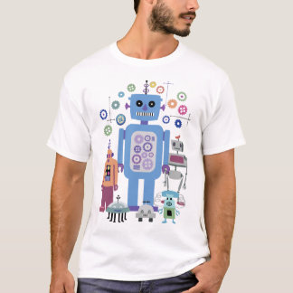 Retro Roboter und Getriebe T-Shirt