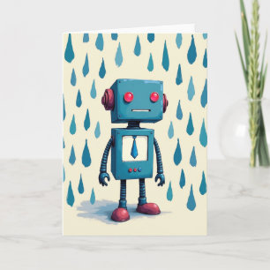 Retro-Roboter-Vatertagskarte Karte