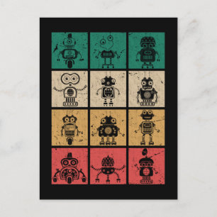 Retro-Roboter Vintage-Robotik Postkarte