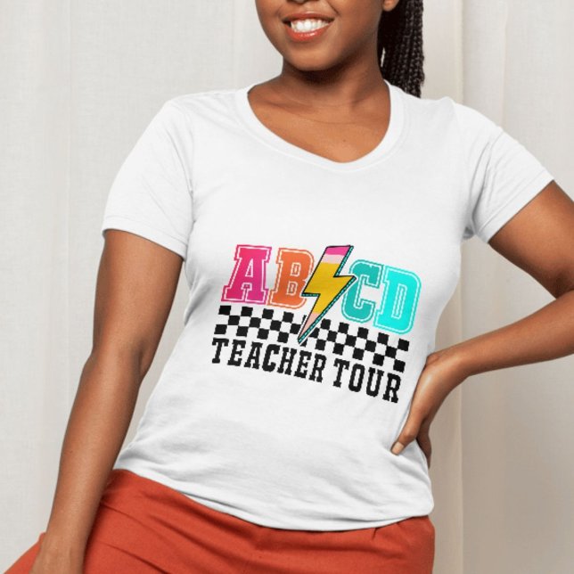 Retro Rock ABCD Blitzschlag - Fettfarbe T-Shirt (Retro Rock ABCD Lightning Bolt)