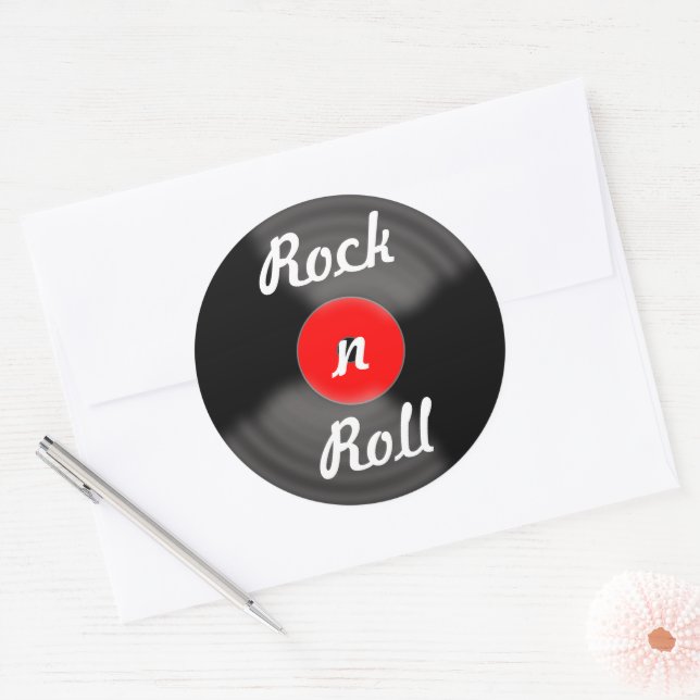Retro Rock and Roll Vinyl Record Stickers (Umschlag)