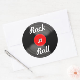 Retro-Rock-and-Roll-Vinyl-Schallplatten-Aufkleber Runder Aufkleber