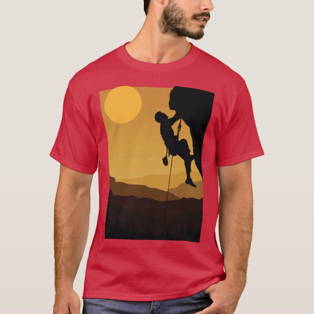 Retro Rock Climbing Bouldering 80s Mountain Rock C T-Shirt (Vorderseite)
