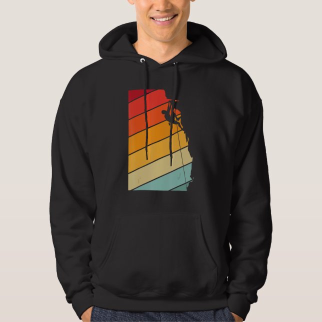 Retro Rock Climbing -Bouldering - Adventure- Wall  Hoodie (Vorderseite)