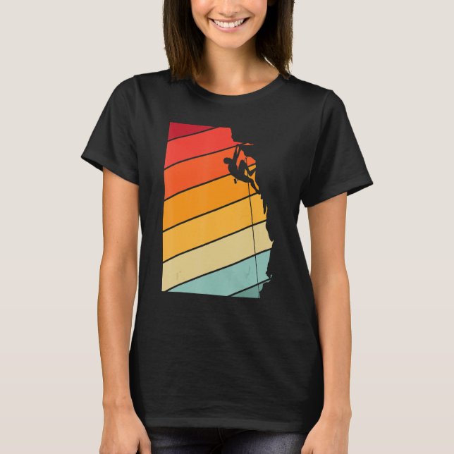 Retro Rock Climbing -Bouldering - Adventure- Wall  T-Shirt (Vorderseite)