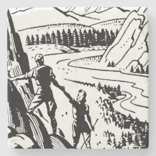 Retro Rock Climbing Steinuntersetzer