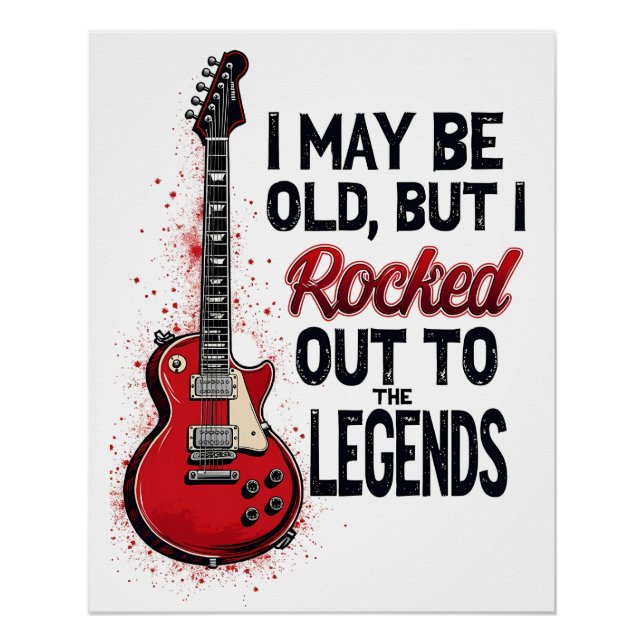 Retro Rock Gitarre Klassische Musik Nostalgie Desi Poster (Vorderseite)