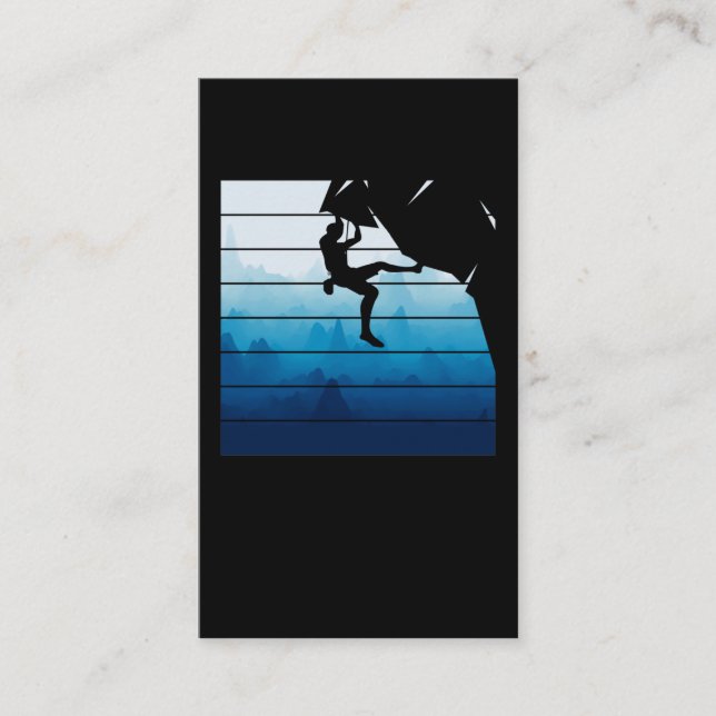 Retro Rock Klettern Berg Klettersteig Visitenkarte (Vorderseite)