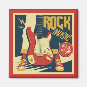 Retro Rock Music Magnet